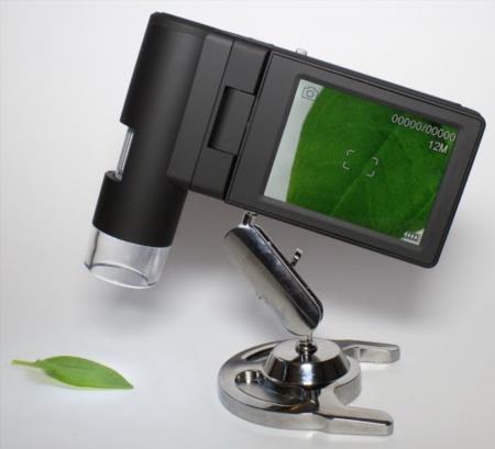 С металлической подставкой изображение на портативном микроскопе Микрон Mobile будет оставаться четким и несмазанным