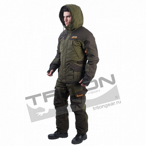 Зимний костюм для рыбалки и охоты TRITON Горка -40 (Таслан, хаки)