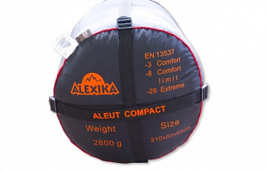 Спальный мешок Alexika Aleut Compact Серый левый