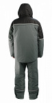 Зимний костюм для работы URSUS Полюс" (Термофайбер, Таслан) Серый с черным -25°C"