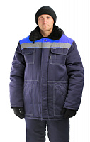 Зимний костюм для работы URSUS Строитель-Легион" СОП 50 мм тёмно-синий с васильковым -25°C"