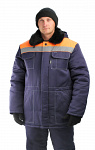 Зимний костюм для работы URSUS Строитель-Легион" СОП 50 мм тёмно-синий с оранжевым"